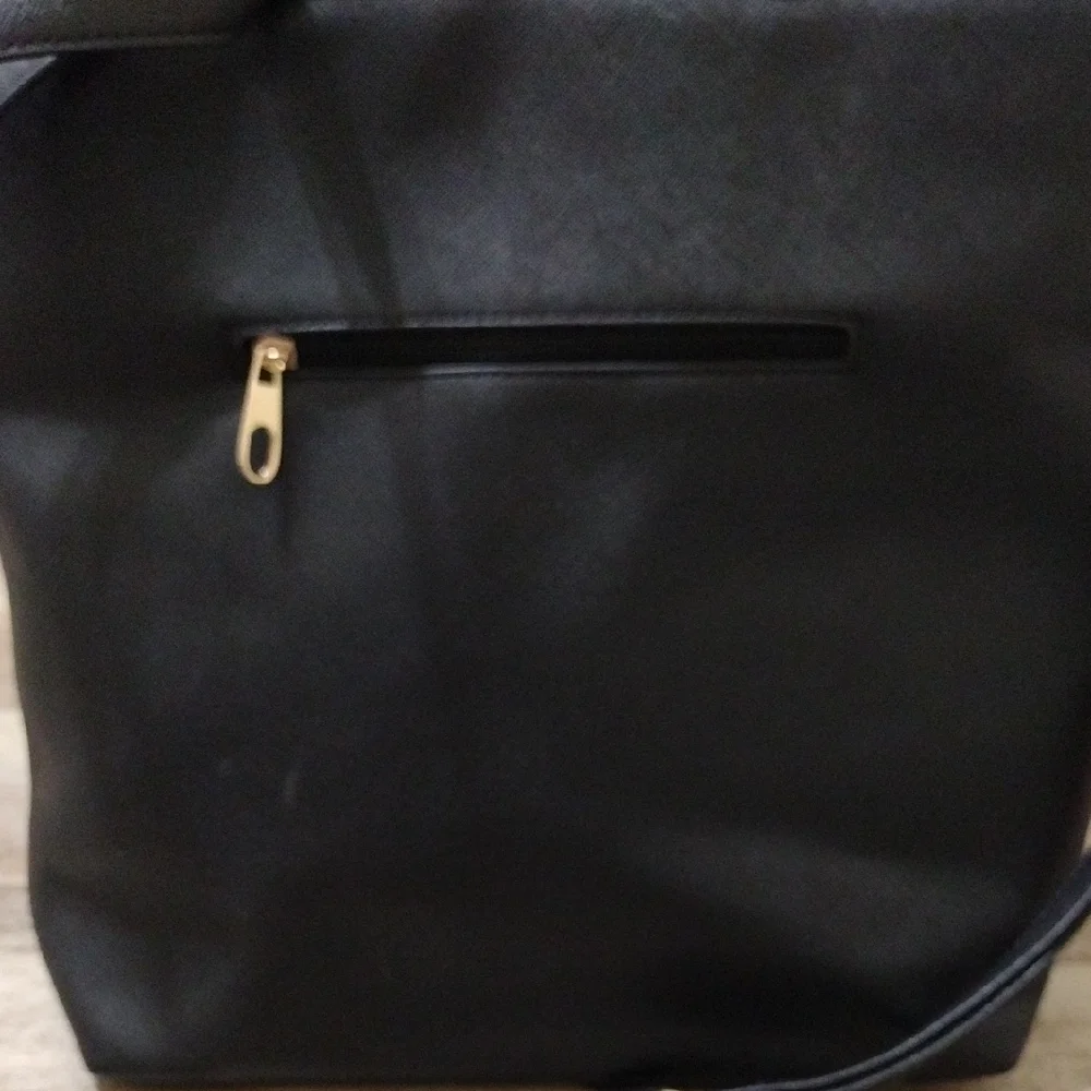 Black Tote Bag with Gold Bee Accent - Picture 9 of 16